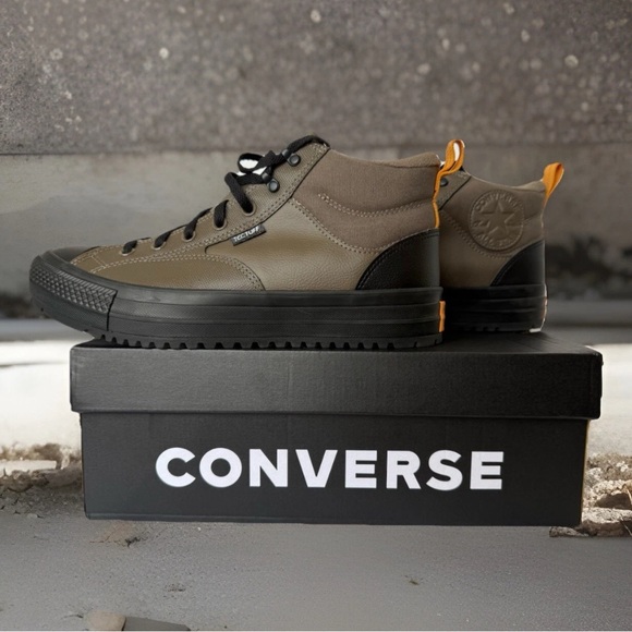 Converse Men's High-Top Sneakers - Black and Brown Size 11 - Picture 2 of 10